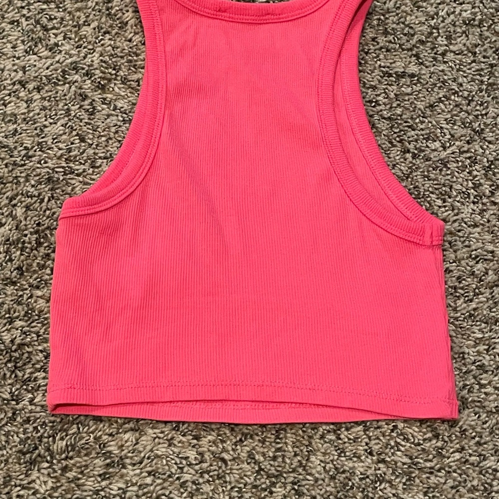 Zara Pink Ribbed Tank Top - Picture 3 of 3